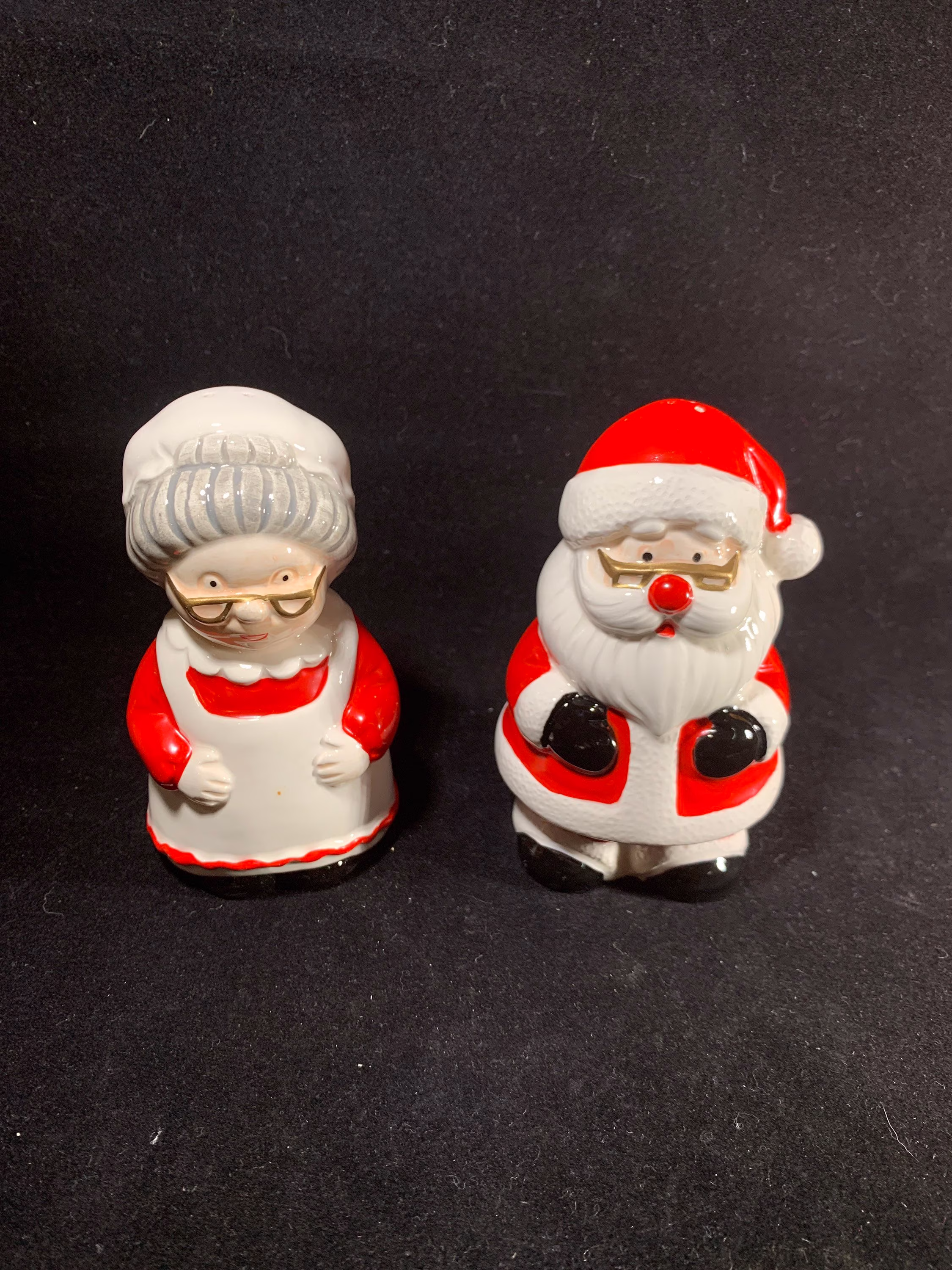 Christmas Salt & Pepper Shakers Your Choice Mr. Mrs. Santa Claus Or Two Santas Set Vintage Excellent Condition