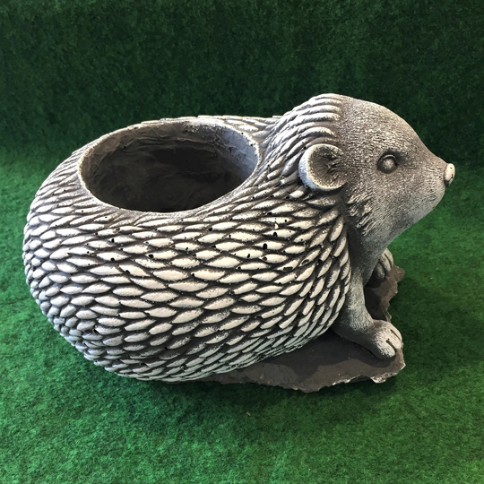Concrete Hedgehog Planter Outdoor Garden Pot Ornament Patio Display For Flowers/Herbs - Quirky Gift Present