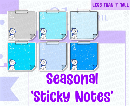 Sticky Note Planner Stickers, Note Seasonal Winter Sticker, Functional Stickers