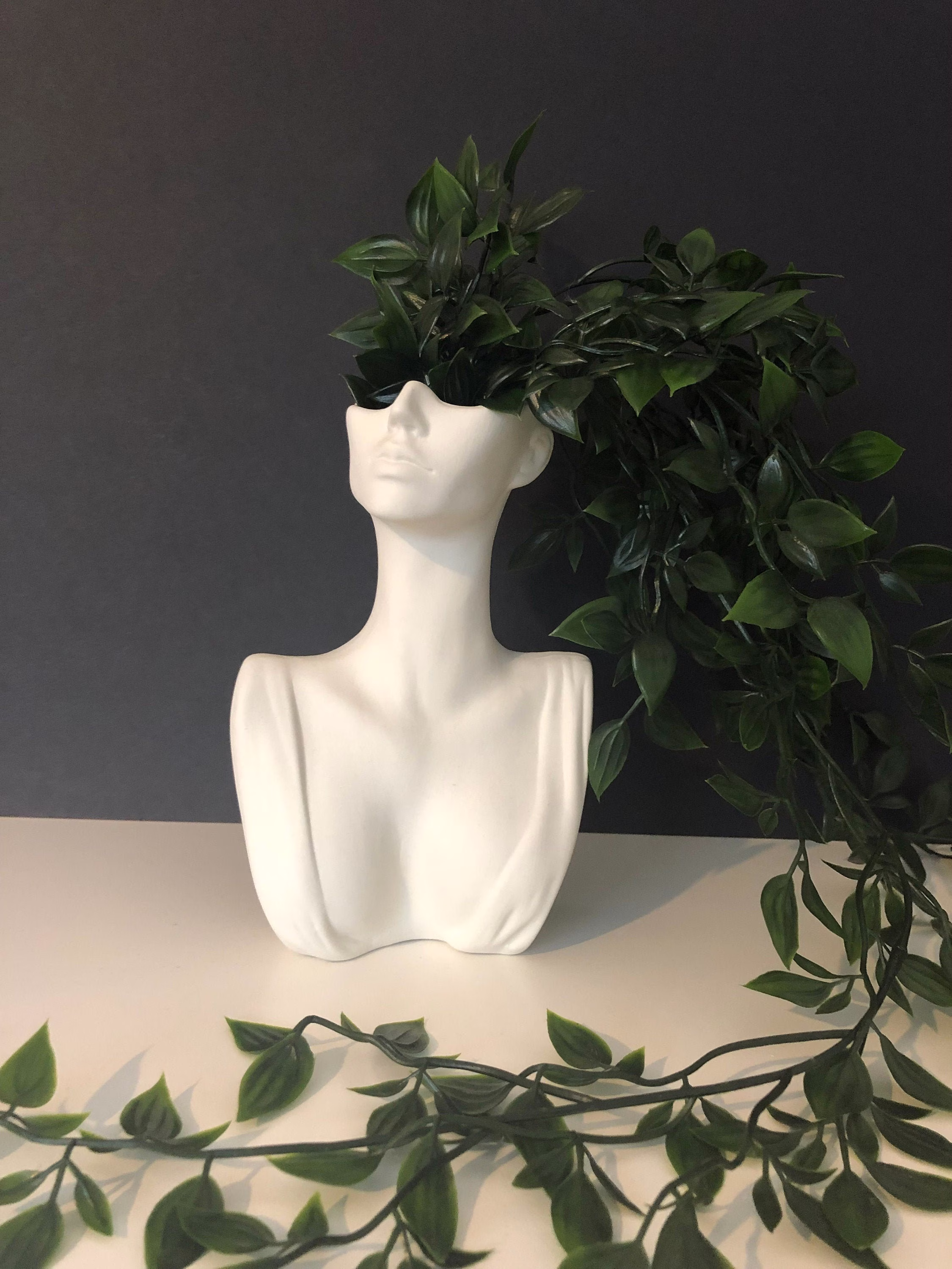 Head Planter Body Vase | Face Nordic Style Ceramic Plant Pot Decorative Home Decor Indoor Sculpture Dried Flower UK