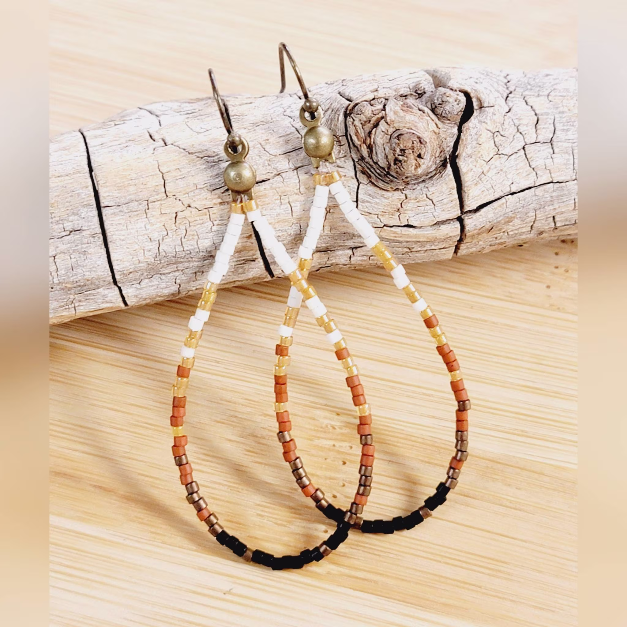 Seed Bead Teardrops/ Beaded Earrings/ Boho Western Teardrops/ Gifts/ Seed Bead Earring