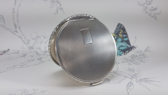 Large Sterling Silver Powder Compact, Round Compact Mirror, 1950S Collectable Vintage Gift For Her