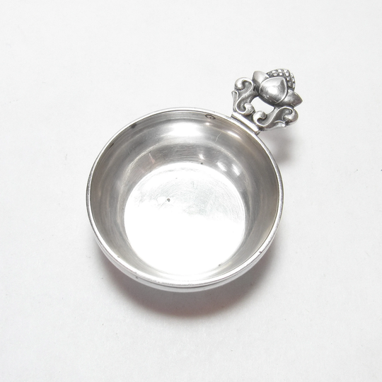 Georg Jensen Sterling Silver Acorn Handle Denmark 62 Salt Cellar Bowl 1940's Vintage