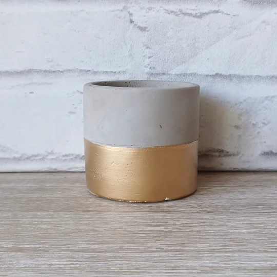 Mini Grey Gold Rustic Luxe Cement Planter Vases Flower Vase Holder Home Decoration Décor Luxury Mother's Day Gift Present