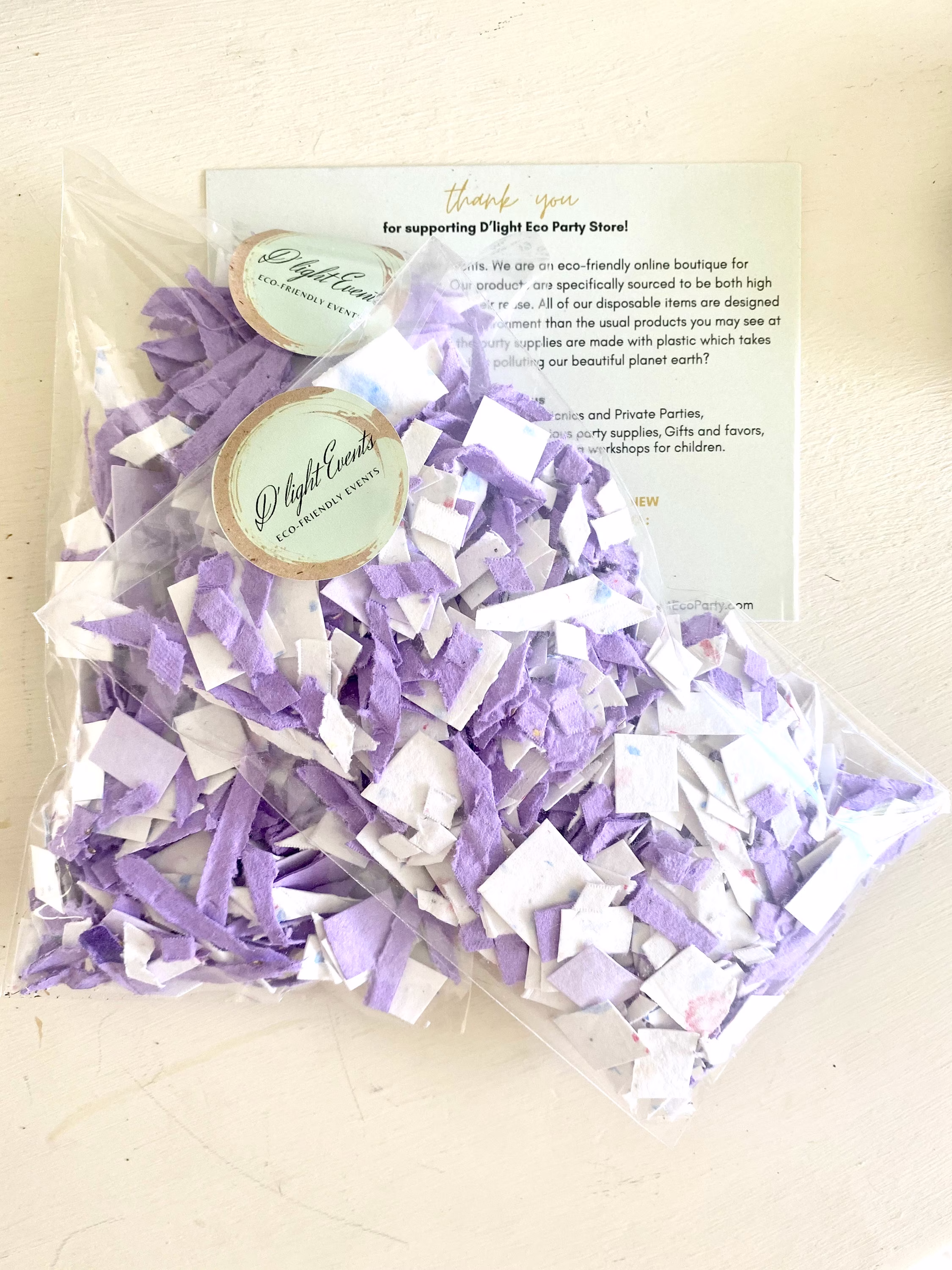 2 Bags Of Purple Seed Paper Confetti | Lavender Eco Friendly & Biodegradable
