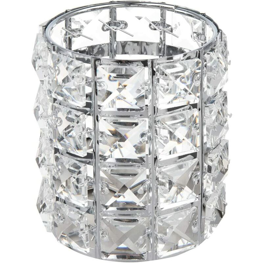 Crystal Makeup Brush Holder Silver Bling Handcrafted Comb Brush Pen Pencil Holder Pot Cup Storage Cosmetic Tools Organizer Container Candle Holder
