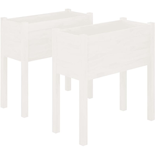 Vidaxl - Garden Planters 2 pcs White 70x31x70 cm Solid Pinewood White