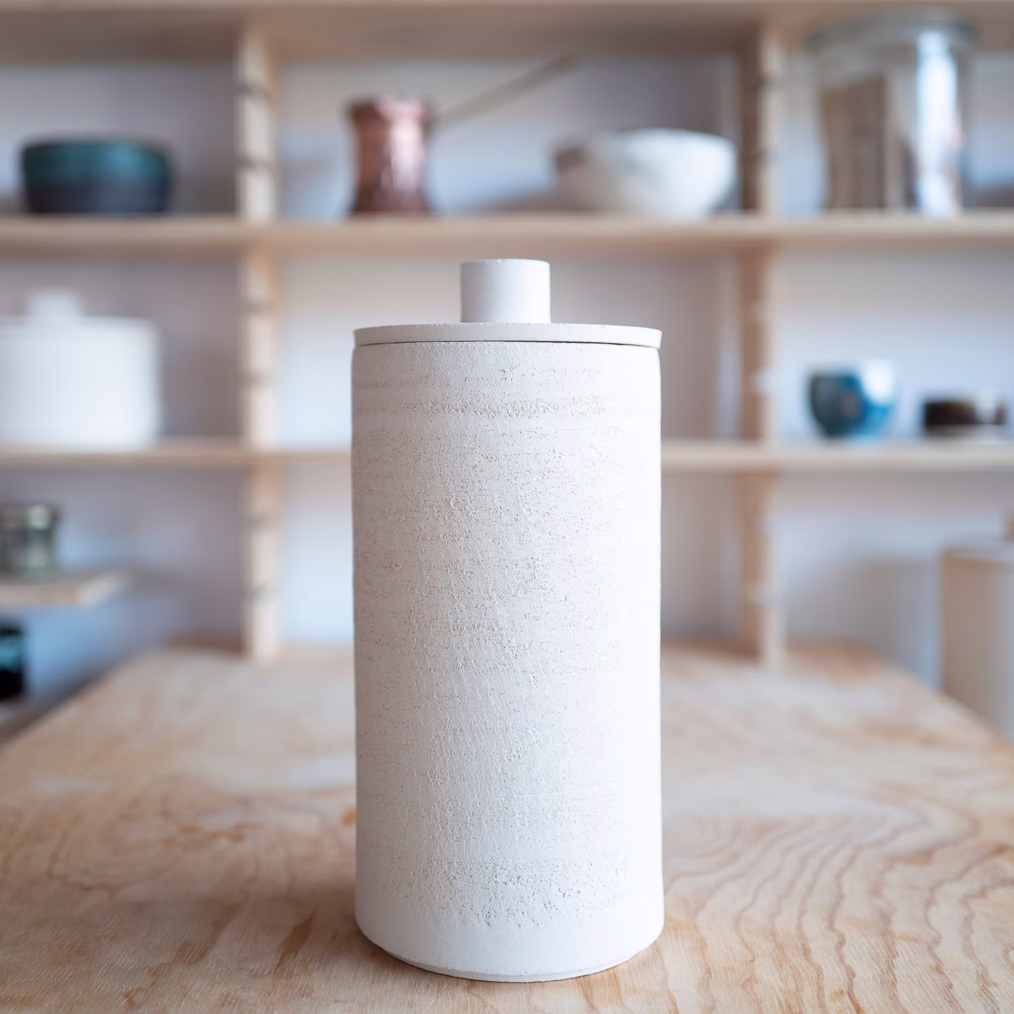 Handmade Ceramic Paste Jar, Storage Tea, Coffee, Sugar, Flour, Spices, Herbs, Candy Tall, 1.8 L, H 27, 5 cm