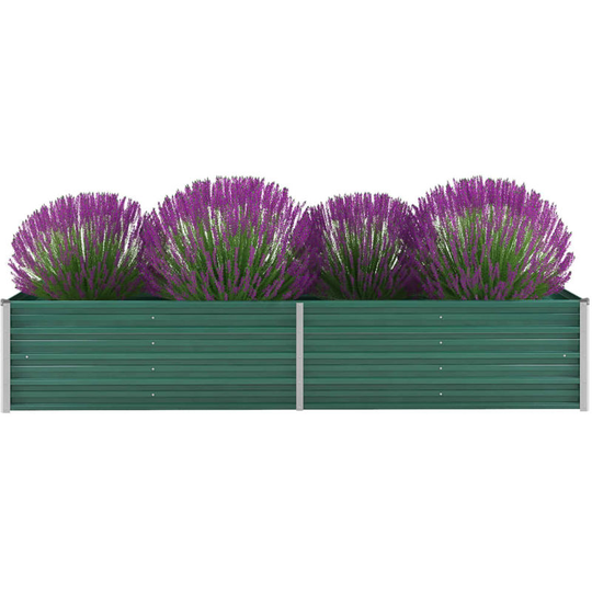 Hommoo Garden Planter Galvanised Steel 240x80x45cm Green VD29023