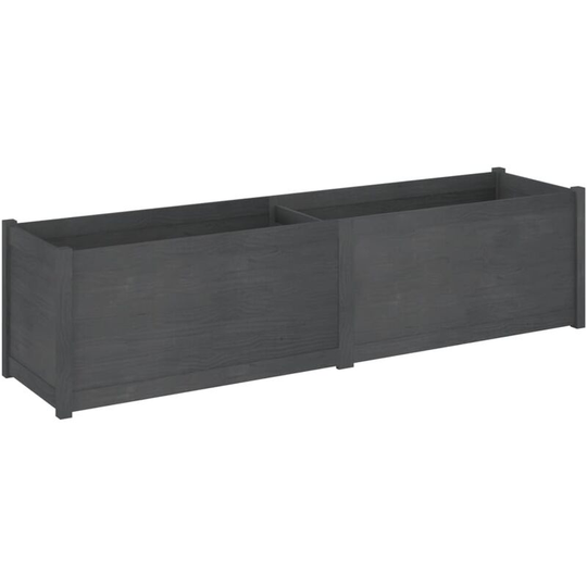 Garden Planter Grey 200x50x50 cm Solid Pinewood Vidaxl Grey