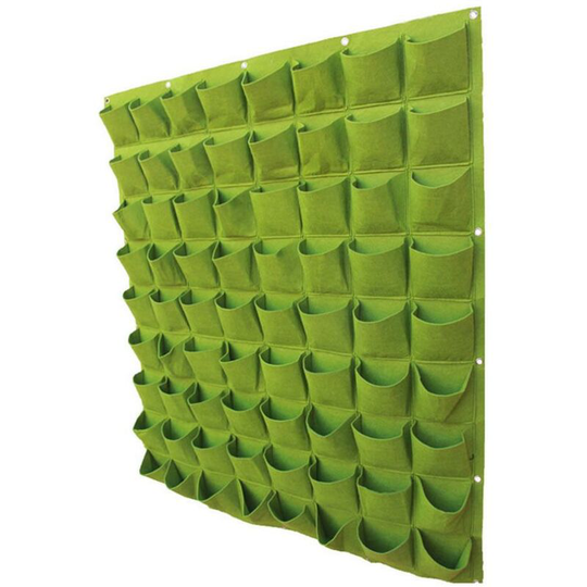 72 Pocket Planting Bag Hanging Wall Vertical Planter Hanging Flower Herb Garden - Green