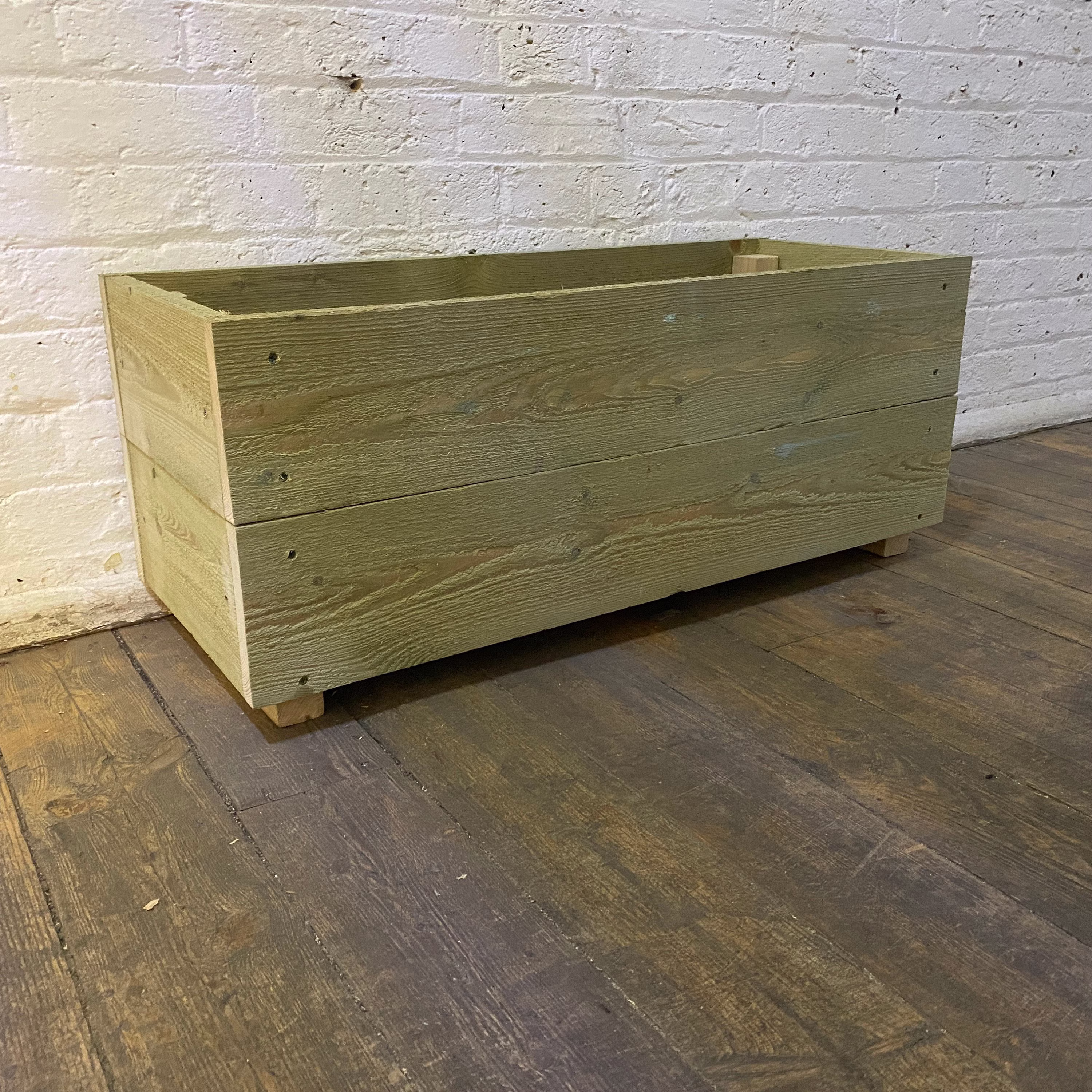 Large Garden Wooden Patio Planter Trough Herb 88cm Wide