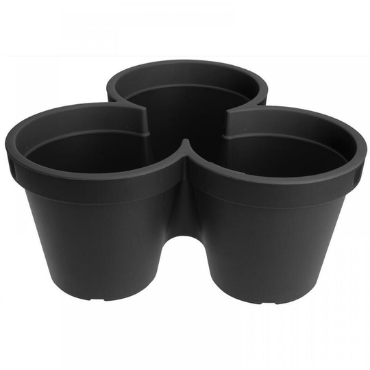 3 Layers Garden Flower Pot Large Stackable Vertical Triple Pocket Herbs Planter - anthracite