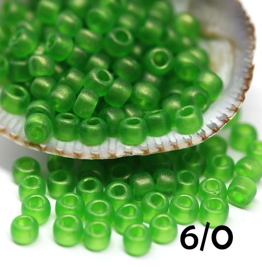 Green Toho Seed Beads Size 6/0 Hybrid Sueded Gold Transparent Peridot Y629 Round Glass Rocailles, 10G - S1020