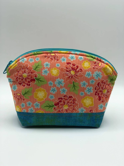 Cotton Cosmetic Bag, Purse Organizer Pouch, Project Notions Bag