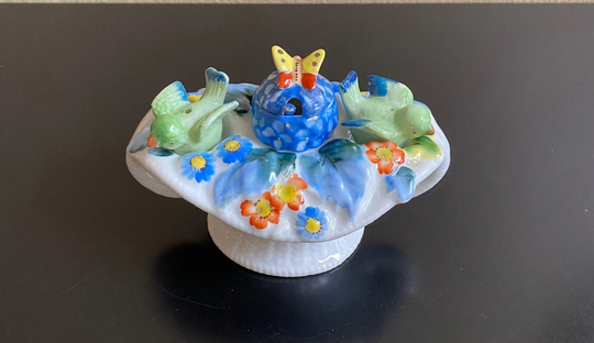 Vintage Bird Salt & Pepper Shakers in Basket, Shakers, Shaker