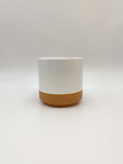 Flamingo Ceramic White Houseplant Pot, Plant Indoor Planter, Terracotta Bottom, House Plant, Gift, 13 cm External Diameter