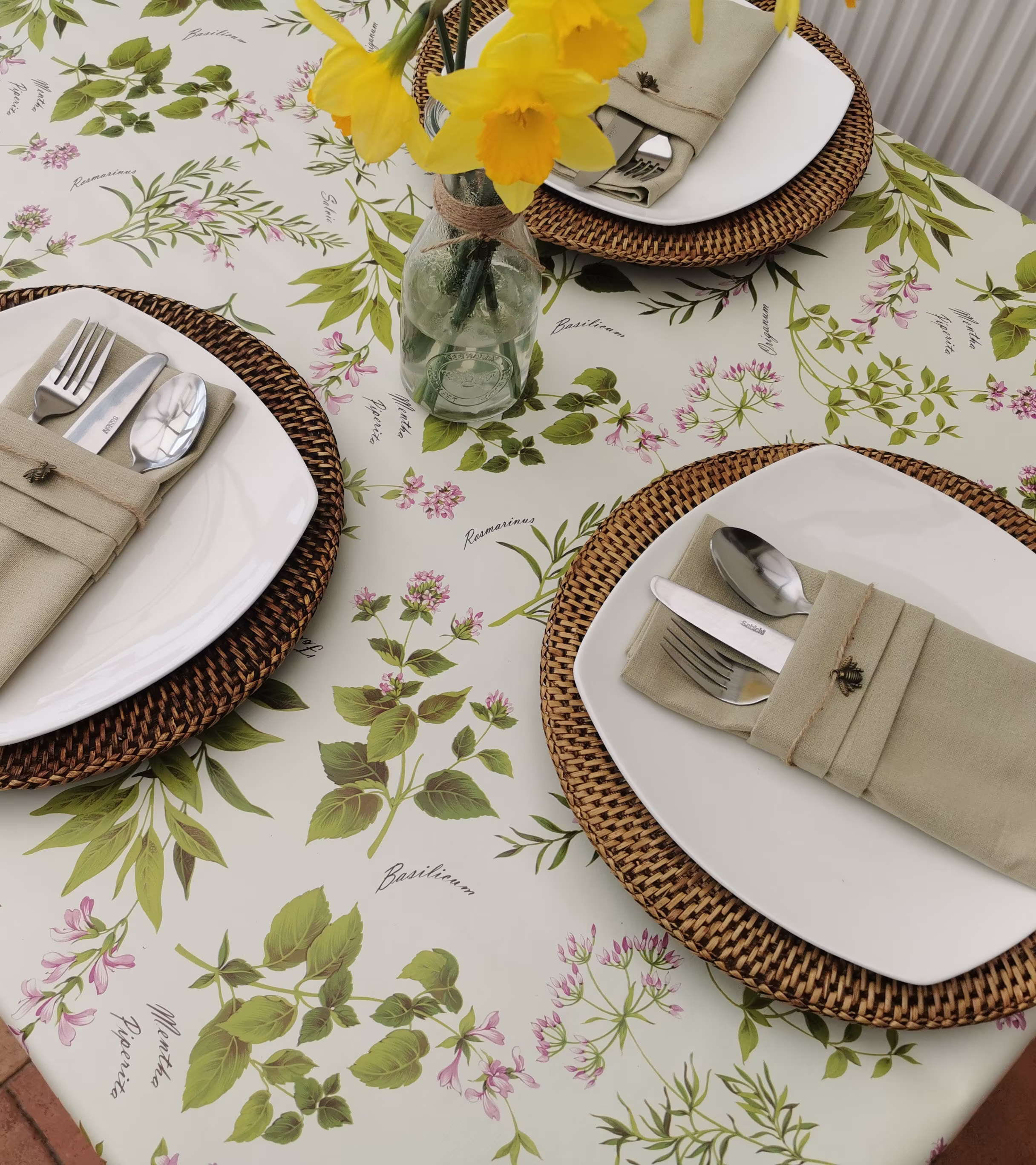 Rectangle Herb Garden Wipe Clean PVC Tablecloth