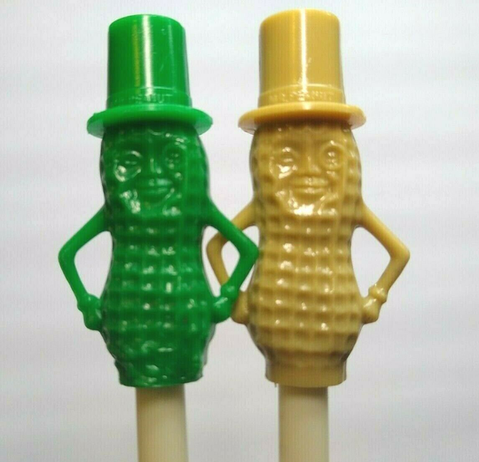 Mr Peanut Vintage Tan & Green Drinking Straws 1950S Planters Peanuts Pop Culture