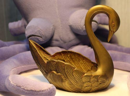 Vintage Swan Planter Made Of Brass. Succulent Planter, Trinket Dish, Catch All Mcm
