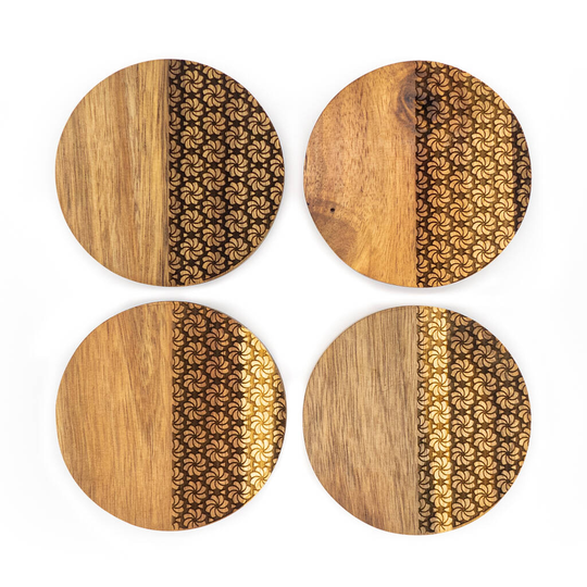 Hibiscus Wooden Coasters