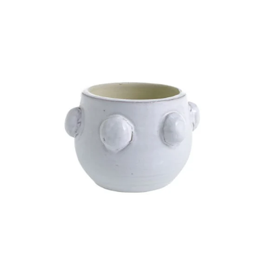 Fem Rosa Pot | Small White Ceramic Planter Cute Dotted