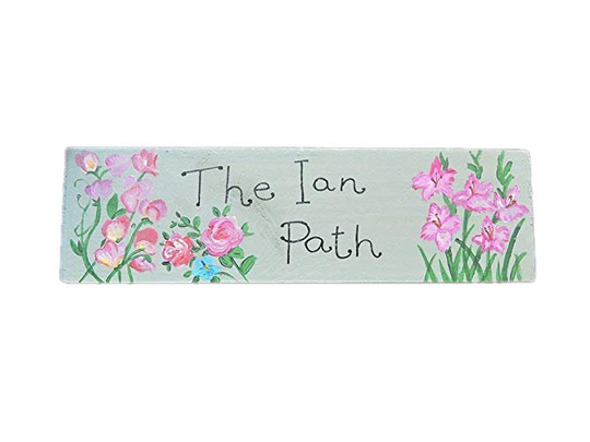 Flower Garden Personalised Wooden Sign | Custom Fairy Name Plaque Sweet Peas Roses English Cottage Gladiolus Gift
