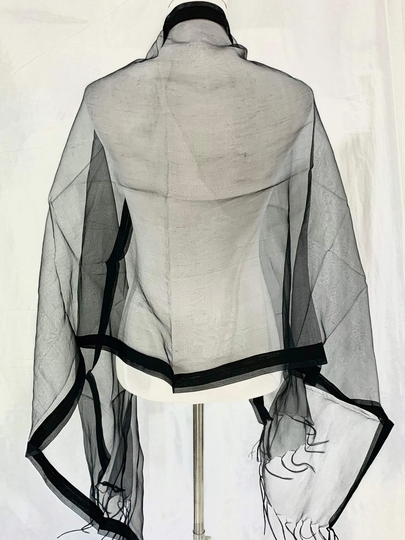 Black Pure Silk Shawl, Fine Shawl, Black Wrap, Light & Airy All Season Wrap