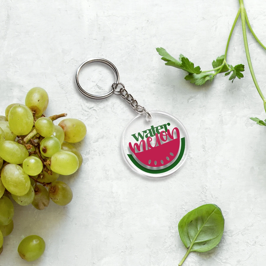 Watermelon, Strawberry, Lemonade, Lemon, Slice, Sweet, Sour, Keychain, Acrylic, Yellow, Green, Hot Pink, Green, Vinyl