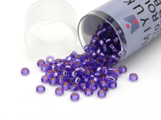11/0 | 2 Mm Miyuki Round Japanese Seed Beads - 8.5 G Vial Duracoat Silver Lined Lavender | 11-94278