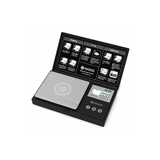 Precision Pocket Scale 200gx 0.01g, MAXUS Elite Digital Gram Scale Small Herb Scale Mini Food Scale Oz/Grain Scale Portable Travel Stainless Steel