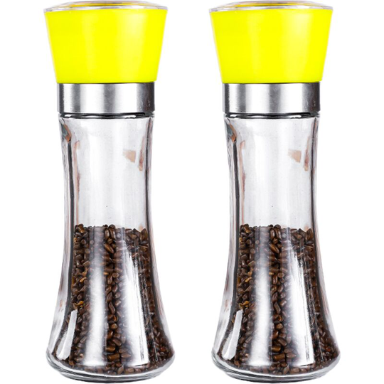 Fvbjd - Pepper and Salt Grinder Set of 2-Refillable Coarseness Adjustable Pepper Mill Shaker ( Two Pack) 2pcs high yellow