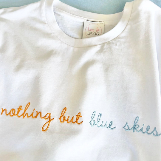 Organic White Embroidered Positive T-Shirt
