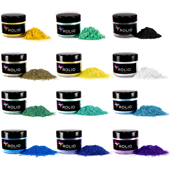 Mica Powder - Summer Mountains Set 12 Pigments For Slime, Nail Polish, Makeup, Epoxy Resin, Candle Making, Bath Bombs, Soap Colorant, Paint