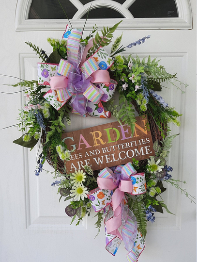 Summer Garden Wreath/Everyday Grapevine Wreath/Farmhouse Wreath/All Season Wreath/Summer Wreath/Designer Wreath/Wreath For Door