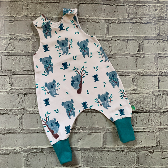Koala Organic Romper, Stretchy Dungarees, Kids Baby Clothes, Koalas