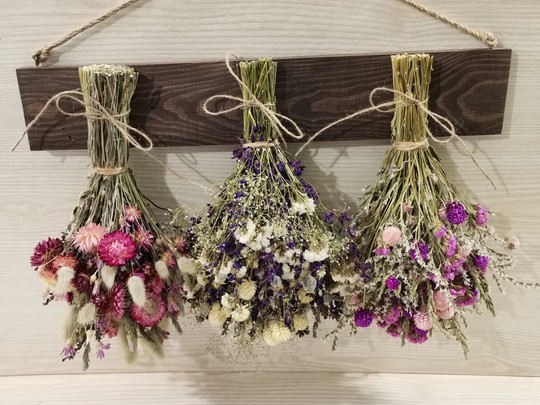 Dried Flower Rack, Herb Rack For Flowers, Country Wall Decor, Rustic Wedding Cottage