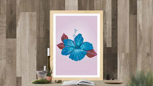 Amapola/Blue Hibiscus/Tropical Flower Poster