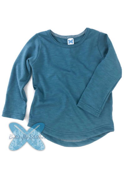 Curved Hem Tee/Baby Toddler Organic Slub Wardrobe Staples Cotton Shirt Fall Summer Kids T