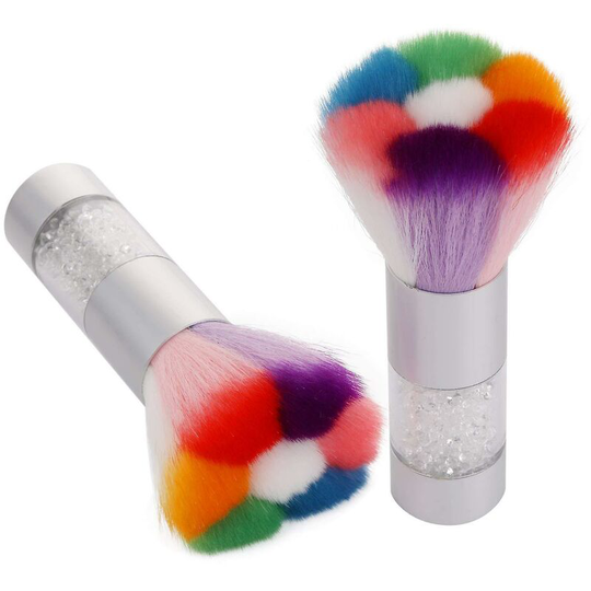 Naxunnn - Makeup Brush 2 Pieces Soft Nail Art Dust Remover Powder Brush Cleaner For Acrylic And Makeup Powder Blush Brushes Nail Art Dust Brush