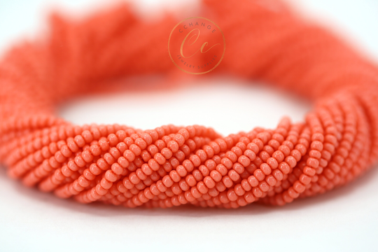 Coral Seed Beads, 11/0 | 2.2mm Czech Beads 1 Full Hank/Gsb11-P08