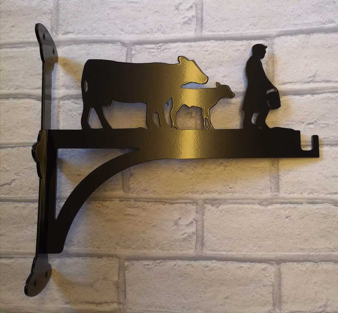Cows & Farmer Heavy Duty Hanging Basket Bracket