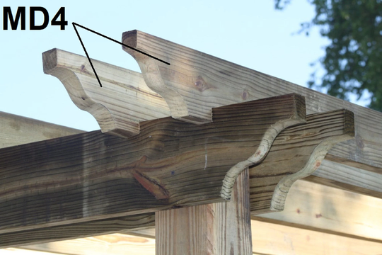 Md4 Solid Unfinished Untreated Rastick Wood Top Pc For Arbor Pergolas Gates Fences , Top Part, 1.5