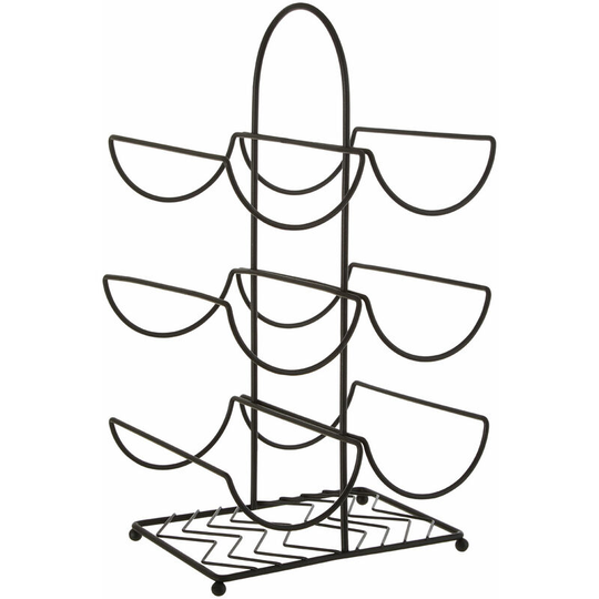 Premier Housewares - Vertex Black Powder Coat 6 Bottle Wine Rack