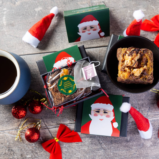 'Santa' Gluten Free Mini Salted Caramel Brownie And Tea