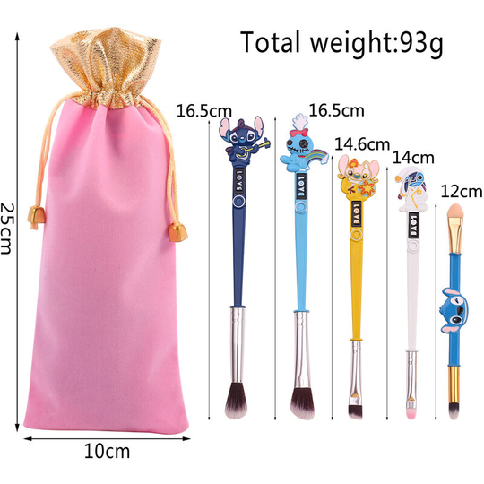 5 Pcs Makeup Brush Set, Cosmetic Brushes for Powder Eyeshadow, Blush, Lip, Portable Makeup Brushes with Brush Cleaner, Nice Gift for Girl Women.