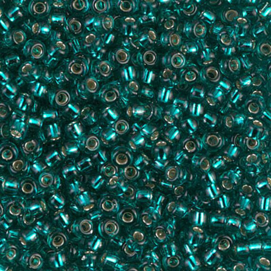 Seed Bead 8-2425 Miyuki Beads 8/0 Silver Lined Transparent Teal 10 Grams Diy