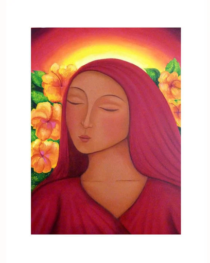 Mary Magdalene Of The Hibiscus | Mary Magdalen Spiritual Art Print
