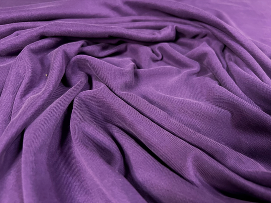 Powder Touch Single Jersey Dress Fabric With Comfort Stretch, Per Metre - Plain Purple