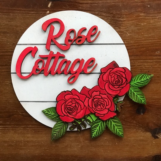 Paint It Yourself House Sign - Roses With Your Name Or Number